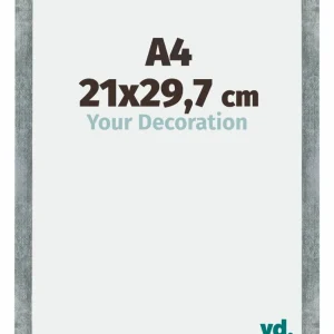 Bilderrahmen A4 - 21x29,7 cm - DIN A4 Eisen Gewischt - MDF - Mura