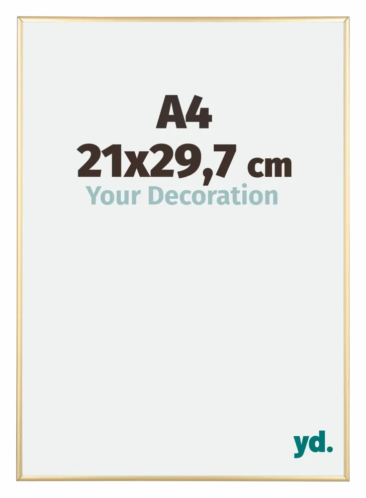 Bilderrahmen A4 - 21x29,7 cm - DIN A4 Gold - Aluminium - Kent