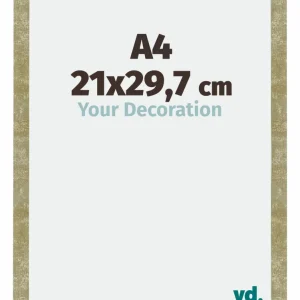 Bilderrahmen A4 - 21x29,7 cm - DIN A4 Gold Antik - MDF - Mura