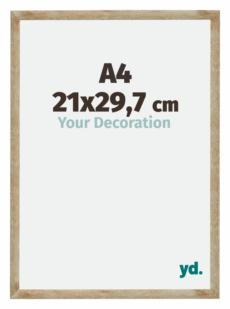 Bilderrahmen A4 - 21x29,7 cm - DIN A4 Gold - MDF - Catania
