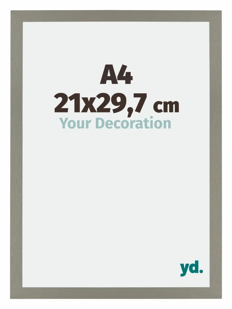 Bilderrahmen A4 - 21x29,7 cm - DIN A4 Grau - MDF - Mura