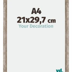 Bilderrahmen A4 - 21x29,7 cm - DIN A4 Metall Vintage - MDF - Mura