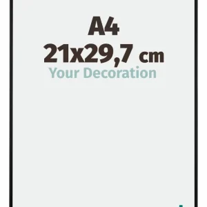 Bilderrahmen A4 - 21x29,7 cm - DIN A4 Schwarz Matt - Aluminium - Kent