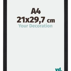 Bilderrahmen A4 - 21x29,7 cm - DIN A4 Schwarz Matt - MDF - Mura