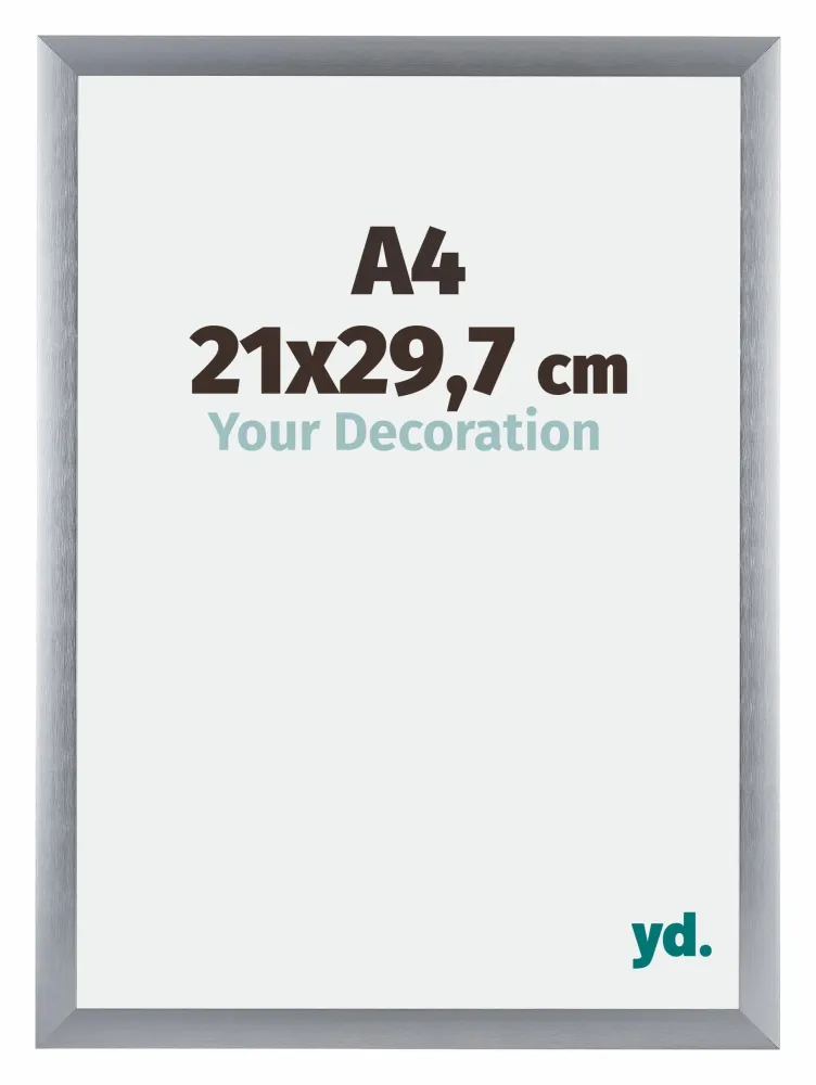 Bilderrahmen A4 - 21x29,7 cm - DIN A4 Silber Gebürstet - Aluminium - Tucson