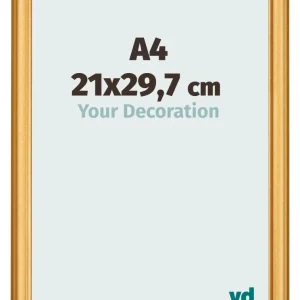 Bilderrahmen A4 - 21x29,7 cm - Gold Matt - MDF - Lazio