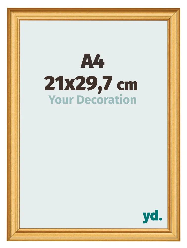 Bilderrahmen A4 - 21x29,7 cm - Gold Matt - MDF - Lazio