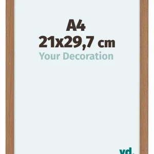Bilderrahmen A4 - 21x29,7 cm - Nussbaum Hell - MDF - Como