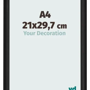Bilderrahmen A4 - 21x29,7 cm - Schwarz Gemasert - MDF - Lazio