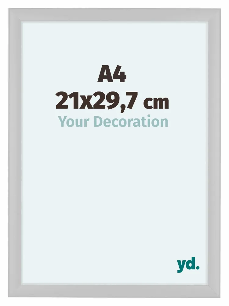 Bilderrahmen A4 - 21x29,7 cm - Weiß Hochglanz - MDF - Como