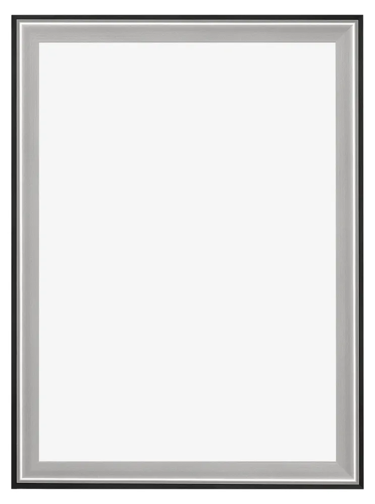 Bilderrahmen 21x30 cm - Schwarz Silber Poliert - Holz - Birmingham