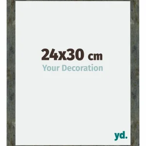 Bilderrahmen 24x30 cm - Blau Gold Meliert - MDF - Mura
