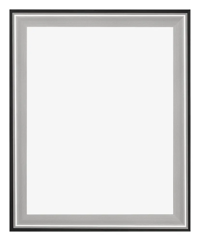 Bilderrahmen 24x30 cm - Schwarz Silber Poliert - Holz - Birmingham