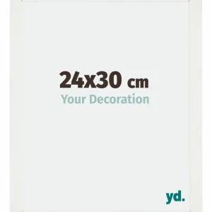Bilderrahmen 24x30 cm - Weiss Gemasert - MDF - Mura