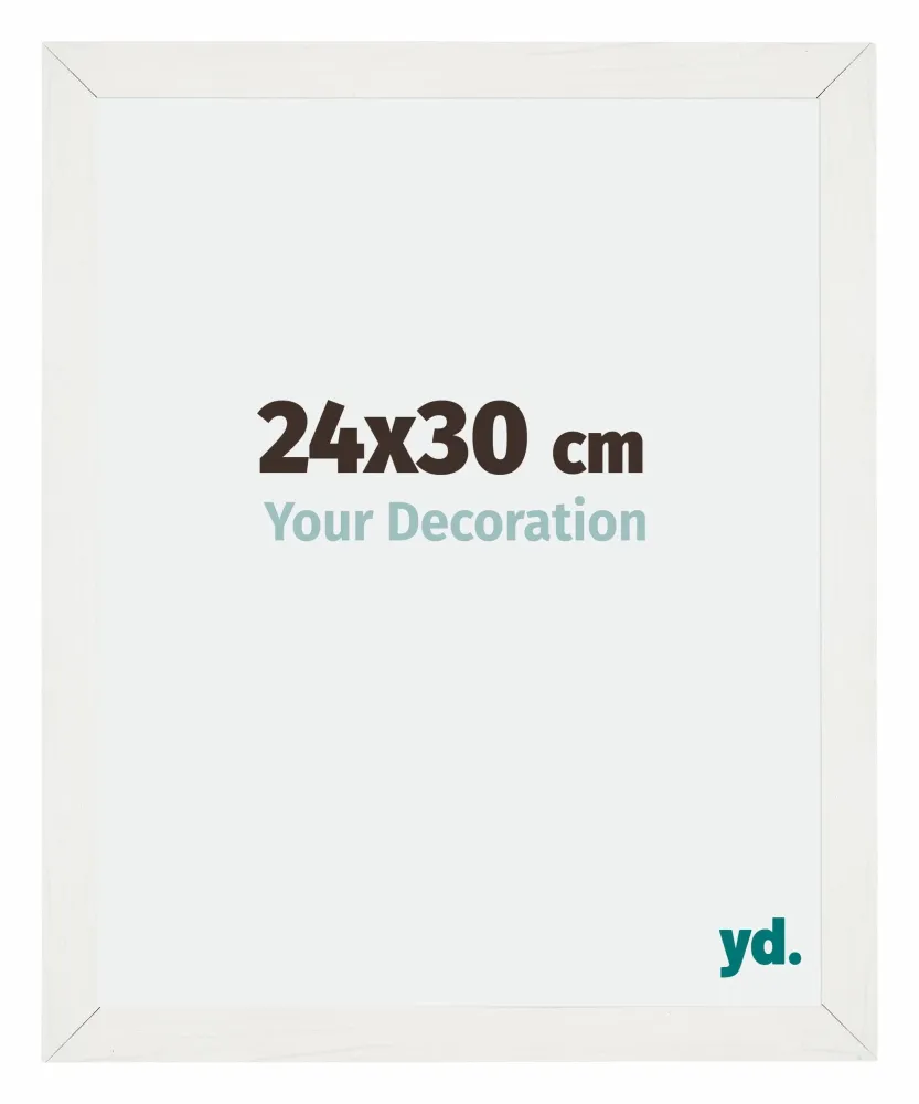 Bilderrahmen 24x30 cm - Weiss Gemasert - MDF - Mura