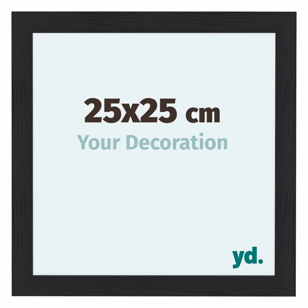 Bilderrahmen 25x25 cm - Schwarz Gemasert - MDF - Como
