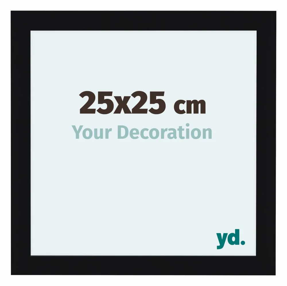 Bilderrahmen 25x25 cm - Schwarz Hochglanz - MDF - Como