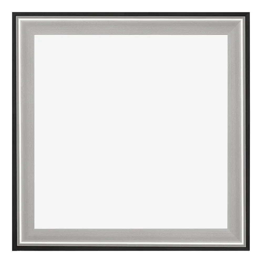 Bilderrahmen 25x25 cm - Schwarz Silber Poliert - Holz - Birmingham