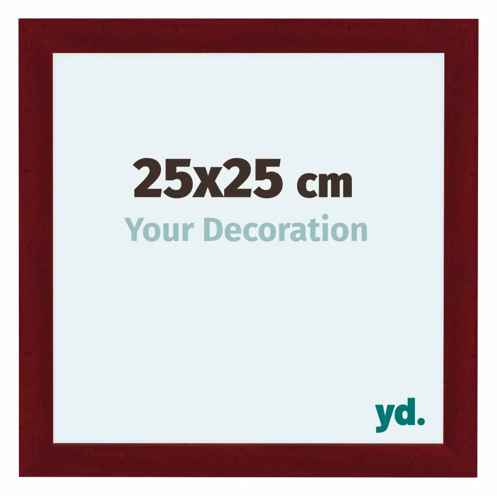Bilderrahmen 25x25 cm - Weinrot Gewischt - MDF - Como