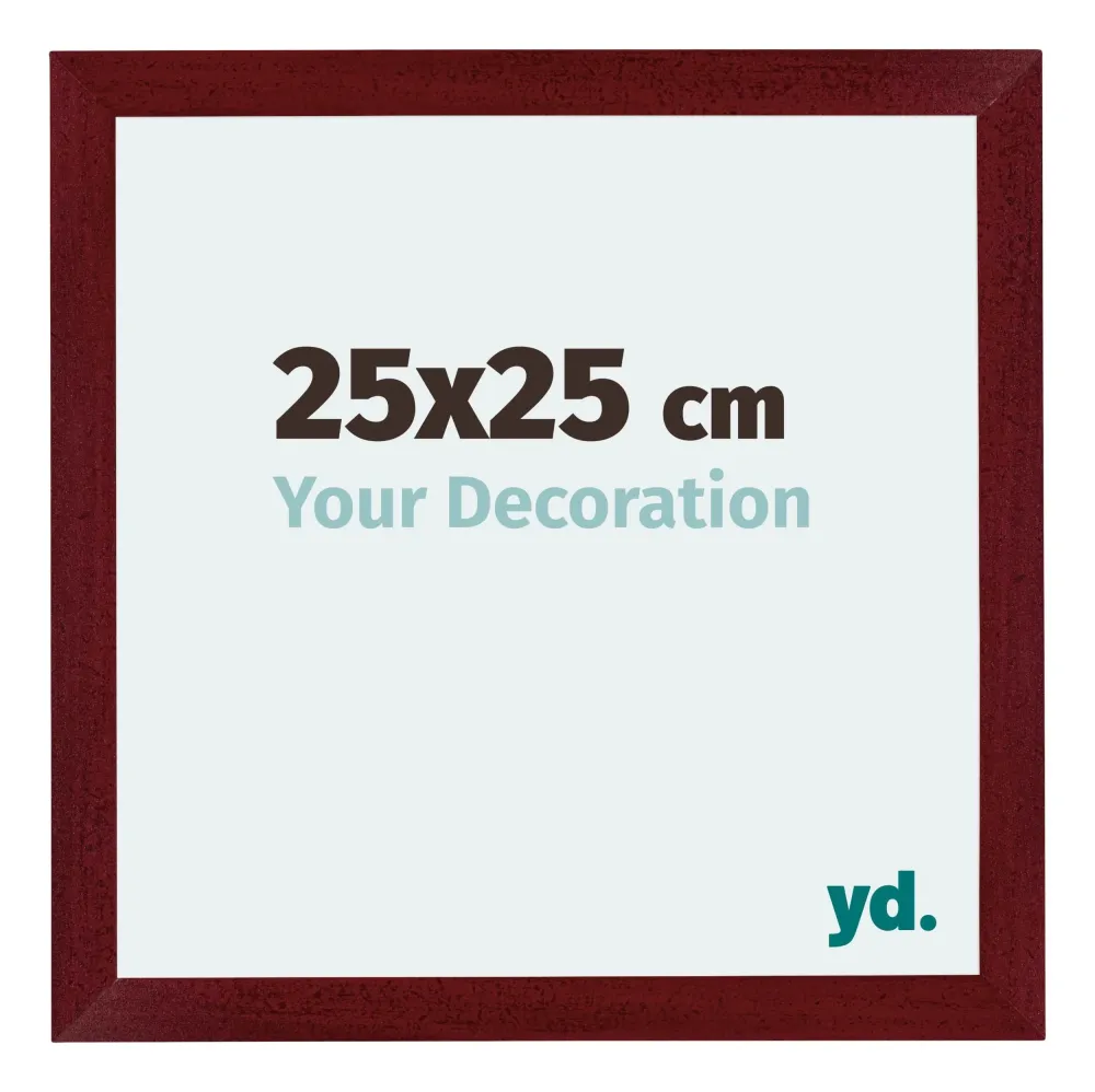 Bilderrahmen 25x25 cm - Weinrot Gewischt - MDF - Mura