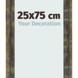 Bilderrahmen 25x75 cm - Blau Gold Meliert - MDF - Pisa