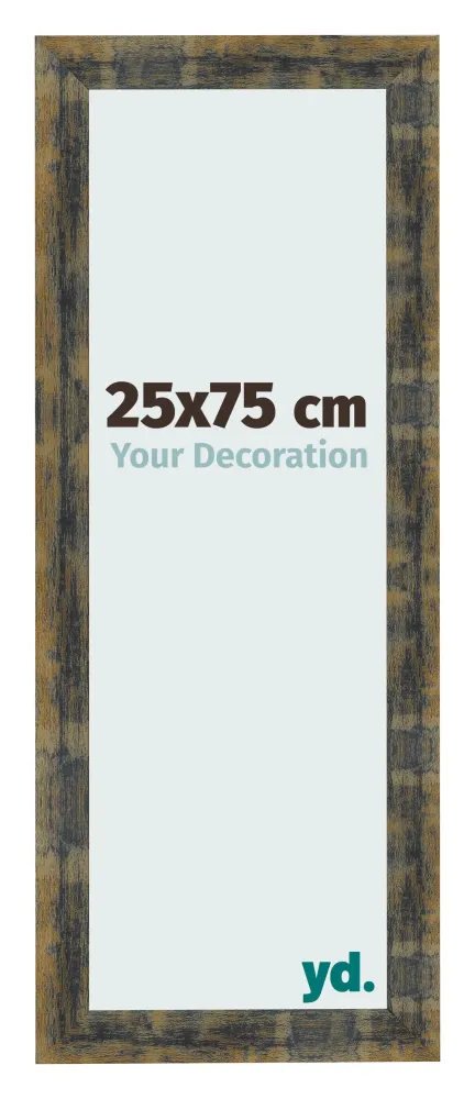 Bilderrahmen 25x75 cm - Blau Gold Meliert - MDF - Pisa