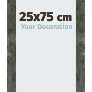 Bilderrahmen 25x75 cm - Blau Gold Meliert - MDF - Mura