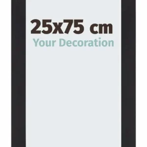Bilderrahmen 25x75 cm - Schwarz Gemasert - MDF - Mura