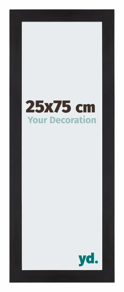 Bilderrahmen 25x75 cm - Schwarz Gemasert - MDF - Mura