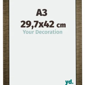 Bilderrahmen A3 - 29,7x42 cm - DIN A3 Champagner Gebürstet - Holz - Leeds