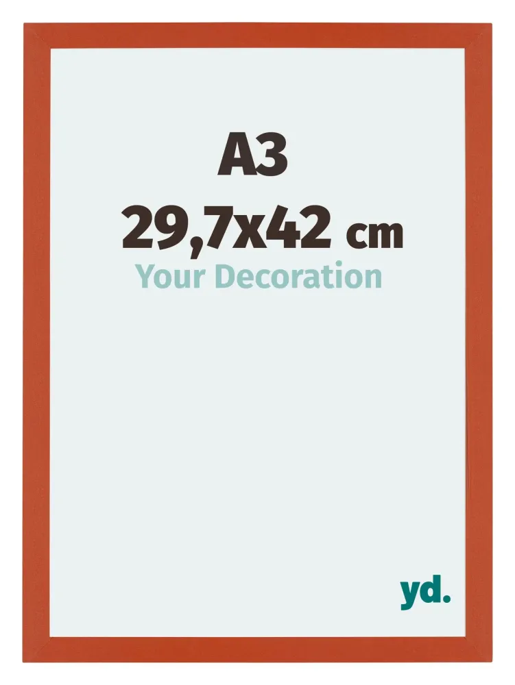 Bilderrahmen A3 - 29,7x42 cm - DIN A3 Orange - MDF - Mura