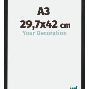 Bilderrahmen A3 - 29,7x42 cm - DIN A3 Schwarz Matt - MDF - Catania