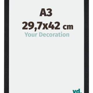 Bilderrahmen A3 - 29,7x42 cm - DIN A3 Schwarz Matt - MDF - Mura