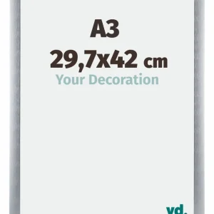 Bilderrahmen A3 - 29,7x42 cm - DIN A3 Silber Gebürstet - Aluminium - Tucson
