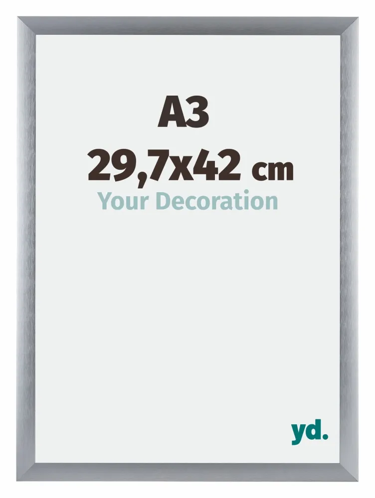 Bilderrahmen A3 - 29,7x42 cm - DIN A3 Silber Gebürstet - Aluminium - Tucson
