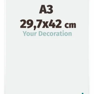 Bilderrahmen A3 - 29,7x42 cm - DIN A3 Weiss Hochglanz - Aluminium - Kent