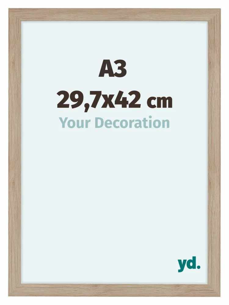 Bilderrahmen A3 - 29,7x42 cm - Eiche Hell - MDF - Como