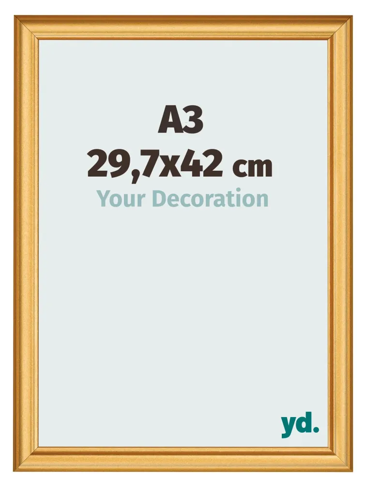 Bilderrahmen A3 - 29,7x42 cm - Gold Matt - MDF - Lazio
