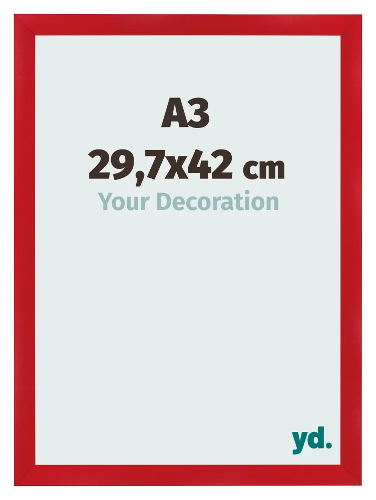 Bilderrahmen A3 - 29,7x42 cm - Rot - MDF - Pisa