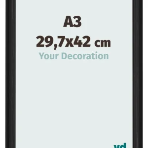 Bilderrahmen A3 - 29,7x42 cm - Schwarz Gemasert - MDF - Lazio