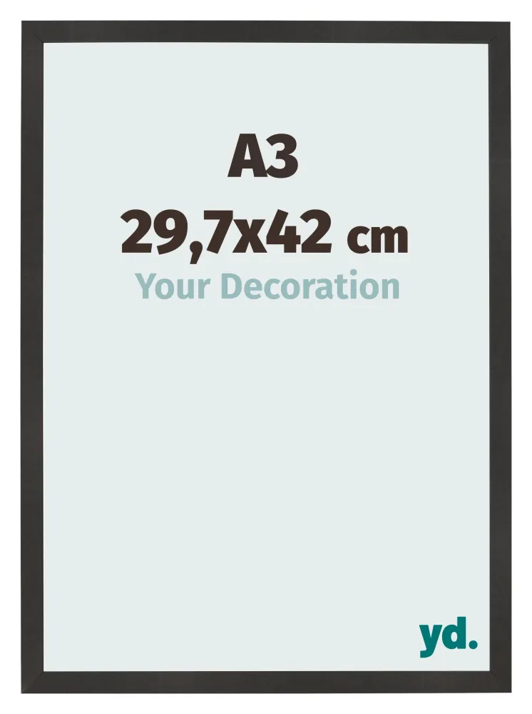 Bilderrahmen A3 - 29,7x42 cm - Schwarz Matt - MDF - Bologna