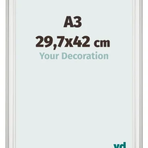 Bilderrahmen A3 - 29,7x42 cm - Weiß Gemasert - MDF - Lazio