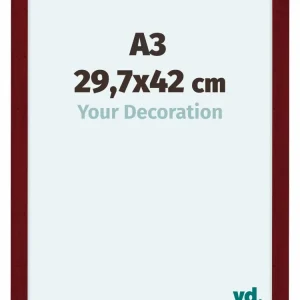 Bilderrahmen A3 - 29,7x42 cm - Weinrot Gewischt - MDF - Como