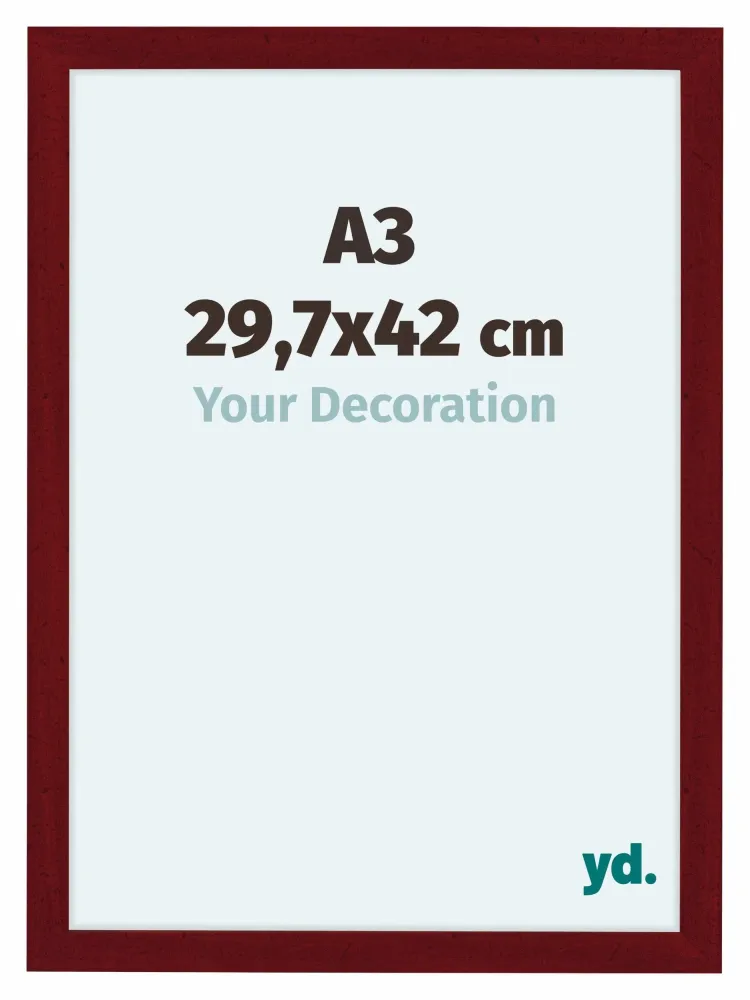 Bilderrahmen A3 - 29,7x42 cm - Weinrot Gewischt - MDF - Como