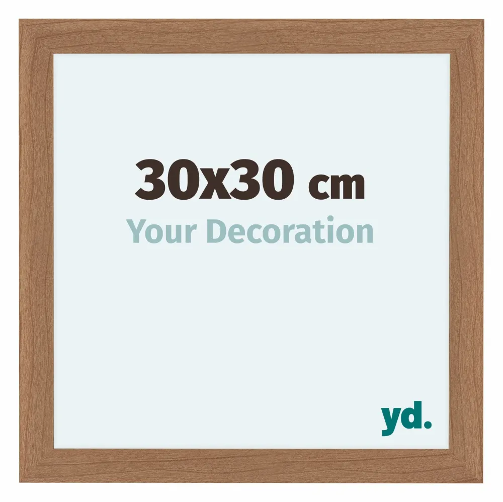 Bilderrahmen 30x30 cm - Nussbaum Hell - MDF - Como