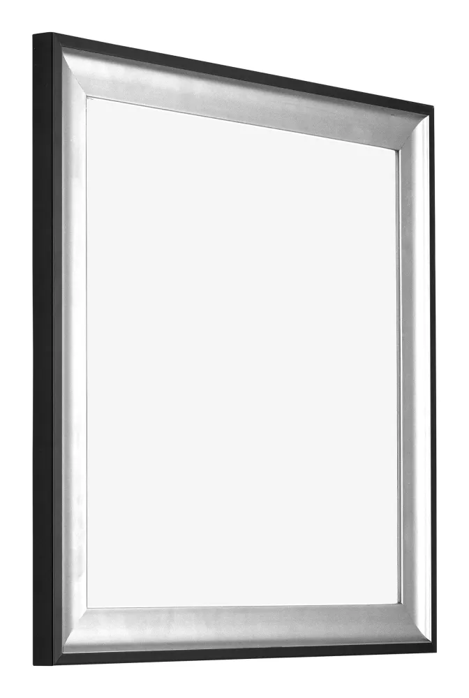 Bilderrahmen 30x30 cm - Schwarz Silber Poliert - Holz - Birmingham