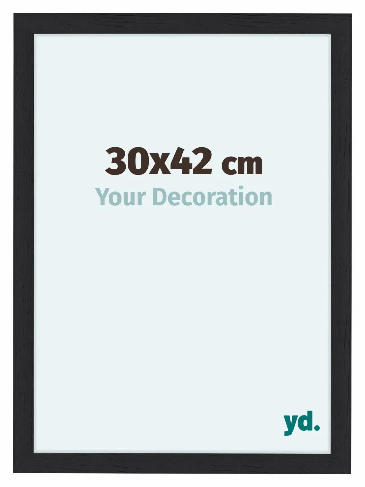 Bilderrahmen 30x42 cm - Schwarz Gemasert - MDF - Como