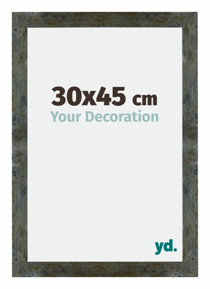 Bilderrahmen 30x45 cm - Blau Gold Meliert - MDF - Mura