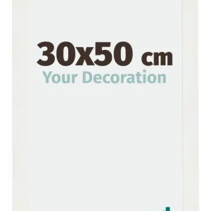 Bilderrahmen 30x50 cm - Weiss Gemasert - MDF - Mura