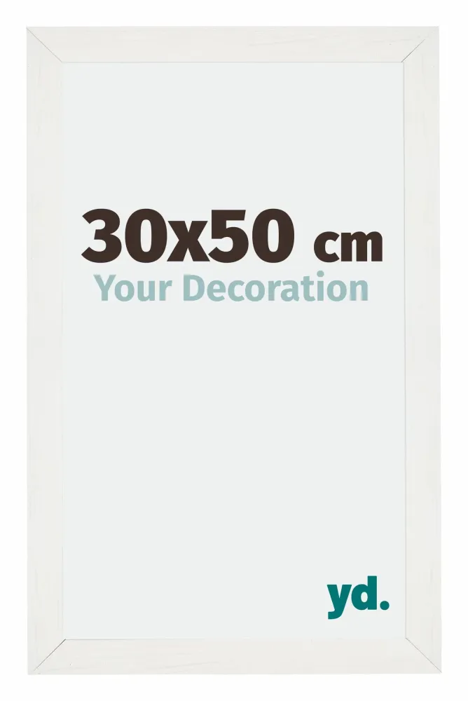 Bilderrahmen 30x50 cm - Weiss Gemasert - MDF - Mura